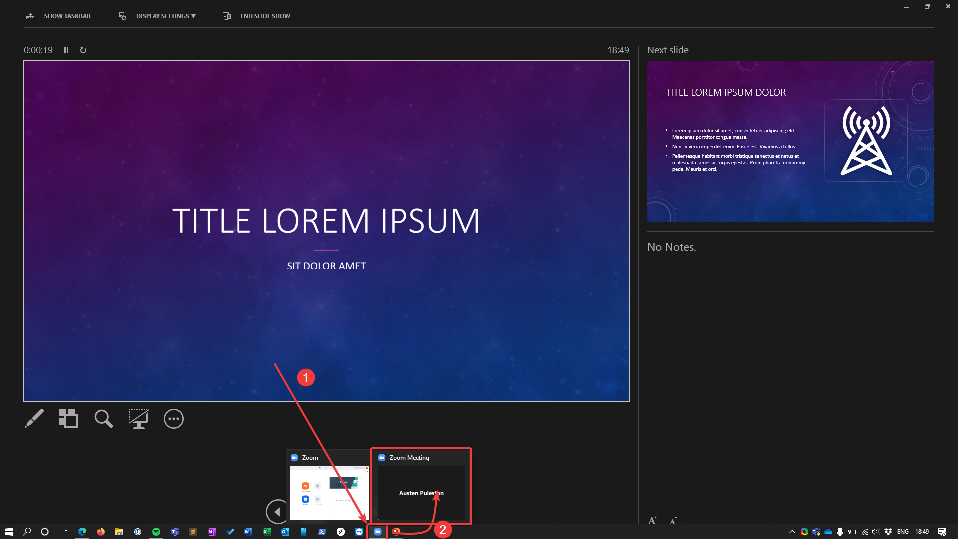 How to share powerpoint on zoom image